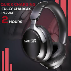 GameSir Newly Launches Echo Plus: Premium Over-Ear Wireless Bluetooth Headphones Deep Bass, Passive Noise Cancellation, Built-in Mic,5 Hours of Music & Talk Time, for Adults Men & Women (White)