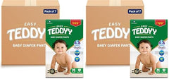 TEDDYY Easy Baby M Size Diaper Tape Style |126 Count (Medium) | 6-11 kgs (Pack of 2) | Quick Absorbency | Extra Super Soft | Anti - Bacterial | Wetness Indicator with Adjustable Grip Tapes