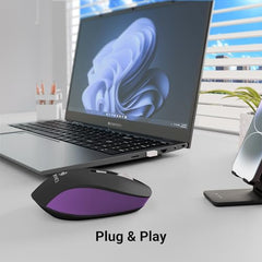ZEBRONICS Zeb-Jaguar Wireless Mouse, 2.4GHz with USB Nano Receiver, High Precision Optical Tracking, 4 Buttons, Plug & Play, Ambidextrous, for PC/Mac/Laptop (Black+Grey)