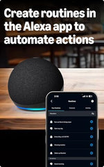 Amazon Echo Dot (5th Gen), smart speaker with Alexa+, vibrant sound, motion detection, temperature sensor, bluetooth, Blue