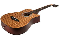 Juârez Acoustic Guitar Kit, JRZ38C/BK 38 Inch Cutaway, 038C with Bag, Strings, Pick and Strap, Black