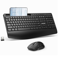 TECKNET Wireless Keyboard and Mouse Combo, Mini Cordless Computer Keyboard and Mouse Set 2.4GHz, Silent Adjustable 1600 DPI, Quiet Click, Lag-Free for Computer, Laptop, PC, Windows, Mac, Chrome OS