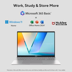 ASUS Vivobook S16 (2026),Smartchoice,AMD Ryzen AI 5 330,AMD Radeon iGPU,16GB RAM (Upgradeable),512GB SSD,FHD,OLED,16"(40 cm),Win 11,M365 Basic(1Y),Office 24,BFF Peachy,1.7 Kg,M3607KA-SH147WS,AI Laptop