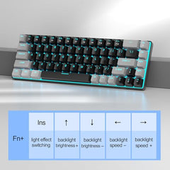MageGee Portable 60% Mechanical Gaming Keyboard, MK-Box LED Backlit Compact 68 Keys Mini Wired Office Keyboard with Blue Switch for Windows Laptop PC Mac - Blue/White