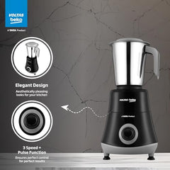 Voltas Beko, A Tata Product Powerfull 500 W Mixer Grinder with GrindX Technology (G5003HP-WH | 3 Jars | White)