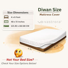 Vastrora 100% Waterproof Mattress Protector Queen Size 5x6 Ft | 60x72 in | Pee & Urine Proof Mattress Cover | Elastic All-Around | Terry Cotton Fitted Bed Cover | Noiseless, Breathable Bed Protector
