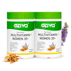 OZiva Plant Based Multivitamins for Women 35+| For Hormonal Health, Skin & Hair, Bone Health| With Chasteberry, Vitamin E & D3, 50 Vegetarian Tablets