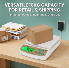 MCP Kitchen Weighing Scale With Tare Function SF 400A with Adaptor 10 kg Digital Multi-Purpose food weight machine for shop home use baking small portable countertop plastic ABS body