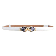 SYGA Women Leather Belt Thin Skinny Metal Elastic Buckle WaistBelt 22-36 Waist Belt
