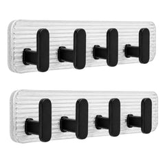 SIGNAMIO 6 Hook Shelf Adhesive Strip Wall Hanging Sticky Hook Black