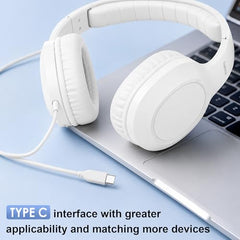 Hama Fun C USB-C Wired On-Ear Headphones with Microphone | 40mm Drivers, In-Line Remote, Adjustable Headband, Stereo Sound for Smartphones, Calls & Music, Black 5 Years Warranty