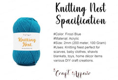 Craft Affair | Knitting Nest Acrylic Yarn (200 Meter, 100 Grams, 2mm) / Woolen Yarn/Acrylic Yarn for Knitting and Crocheting-Olive