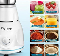 750 Watt Mixer Grinder for Daily Kitchen Use, 2 Stainless Steel Jars, Powerful Turbo Motor, 3 Speed Control, Compact ABS Body