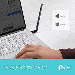 TP-Link AX1800 Wi-Fi 6 Dual Antennas High Gain Wireless USB 3.0 Adapter, Dual-Band, Auto Driver, MU-MIMO, Low- Latency, 1-Meter Cable, Supports Windows 10/11, Highly Secure WPA3 (Archer TX20U Plus)