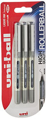 uni-ball Eye UB157 0.7 mm Roller Ball Pens, Black Ink, Pack of 3