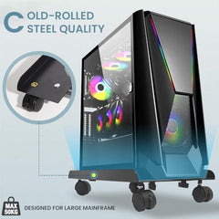 ZORBES Mobile CPU Stand Under Desk, Adjustable PC Holder with Wheels