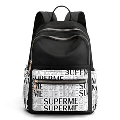 WANQLYN Ethnic Style Backpack For Women and Girls,Fashion Bag,Nylon College,School,Office Bag,Printed Backpack (Leaf Black)