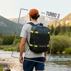 Gear Turbo 21"/45L Large Water Resistant Anti theft Laptop Backpack with Raincover | Backpack | Daypack |Briefcase | Travel Bag For Men/Women (Black - Grey)