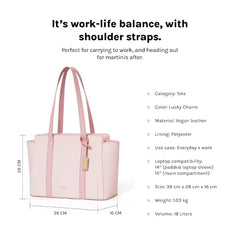 MOKOBARA Sunflower Tote 18L Laptop Bag 14 Inch Office Travel Handbag Beige | Stylish Purse College Girls Ladies Shoulder Bag Latest Waterproof Vegan Leather Tech Sleeve Luggage Strap Organizer Pocket