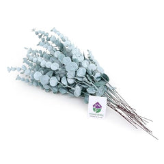 HOMEVERSE Artificial Faux Eucalyptus Stems, Green, 24pcs | Fake Leaves, For Wedding Bouquet Centerpiece, For Table Decoration, Vase Not Included