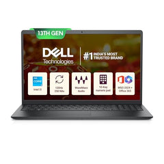 Dell 15 (Previously Inspiron) Laptop, 14th Gen Intel Core i3/Core 3 100U Processor, 8GB DDR4, 512 SSD, 15.6" FHD 120Hz IPS AG 250 nit Display, Win 11 + Office H&S 2024, Carbon Black, 1.63Kg