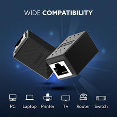 AGARO Cat8 Ethernet Extender Female to Female RJ45 Coupler Adapter, 8P8C Inline LAN Connector for Cat6/Cat7/Cat8 Cable Extension, Network Cable Joiner, High-Speed, Stable Connection, Pack of 1