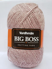 Vardhman BigBoss Knitting Yarn – 200g Ball, 575m, 84% Acrylic + 16% Nylon, 3-Ply DK Weight, Soft & Durable Wool for Knitting, Craft, babywear, blanket, winter wear; threads for crochet hook needle - Boss-15 - Cream