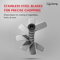 Lifelong Push Chopper 650ml | Compact and Efficient Vegetable, Onion, and Garlic Chopper, Essential Manual Kitchen Cutter for Quick and Easy Food Preparation, Ideal for Small Kitchens and Meal Prep