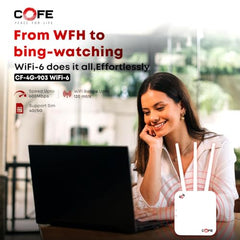 COFE CF-4G 903 | Speed upto 300Mbps | All 4G/5G Sim Compatible | Plug and Play | No Configuration Required | Micro SIM Card Slot | Supports DVR, NVR, Wi-Fi Camera | 3 Antenna | 128MB RAM Configuration