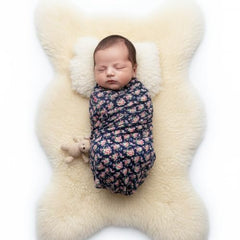 MOMISY isting Content Content generated Baby Photography Photoshoot Props Breathable Blanket Swaddle Cotton Wrap- Rose Print (Navy)