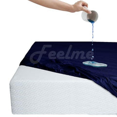 Feelme Mattress Cover King Size 84x84 Waterproof Cotton Mattress Protector for Double Bed (84x84 Inch/ 7x7 Feet Grey) 210 GSM 100% Waterproof