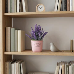Dekorly Premium Artificial New Rose Flower with Pink Decorative Pot (Storage Large) – 22 cm Faux Flower Arrangement for Home Decor Living Room Bedroom Office Decor (1, Rose)