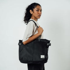 DailyObjects Recycled PET Dual Color Key Tote Bag For Women & Girls | Stylish Ladies Purse for Everyday Essentials | Fits any Laptop Upto 15.6 Inch | Padded Laptop Compartment - (Charcoal-Kelp)
