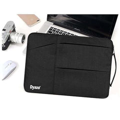 Dyazo 15-15.6 Inch Laptop Sleeve Case | Water Resistant Cover with Charger Pouch & Three Front Pockets | Compatible for Dell, HP, MacBook, Lenovo, Acer, Asus & All Other Notebooks (Black)
