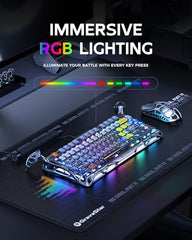 GravaStar Mercury K1 Pro 75% Wireless Mechanical Gaming Keyboard, Hot-Swap