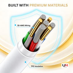 Umake USB-C to Lightning Cable, (MFi Certified) PD Fast Charging Cable, Premium Lightning Charging Cable for iPhone 14/14 Pro/ 14 Pro Max/ 13/13 Pro/ 13 ProMax/ 12/11/XR/XS/X/8 S & iPhone, iPad