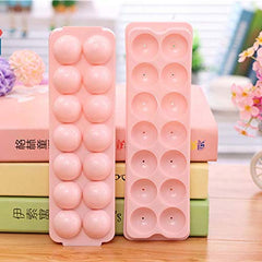 SYGA Ice Ball Tray Ice Cube Mold, Plastic Food-Grade Stackable Round Ice Ball Mould with Lid for Cocktail and Whiskey