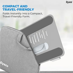 Dyazo 360° Rotating Laptop Stand Holder | Height Adjustable & Foldable Riser for 10-15.6 Inch Laptop | Anti Slip Pads with Heat Vent | Compatible for MacBook, Dell, HP, Lenovo & Other Notebook- Silver