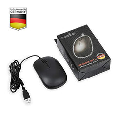 Perixx PERIMICE-201U B, Wired USB Mouse - 3 Button - 800dpi Optical Resolution - Illuminated Wheel - 5 Ft Cable - Black