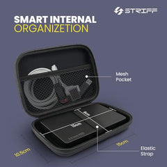STRIFF DriveGuard – Premium Shock-Resistant 2.5″ External Hard Drive Protection Pouch | Shockproof, Water-Resistant PU Travel Pouch for HDD, SSD, Hard Disk, USB Drive & Accessories | Travel Friendly