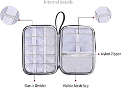 House of Quirk Electronics Accessories Organizer Bag, Universal Carry Travel Gadget Bag for Cables, Plug and More, Perfect Size Fits for Pad Phone Charger Hard Disk (Sky Blue)