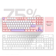 MageGee 75% Mechanical Gaming Keyboard with Brown Switch, LED White Backlit Keyboard, 87 Keys Compact TKL Wired Computer Keyboard for Windows Laptop PC Gamer - Retro Grey/White