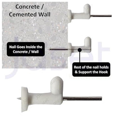 Sahmbi Innovations Wall Mounting Nails/Hooks (Regular-Small) – Multi Purpose, Non-Trace Invisible, No Drill Installation for Hanging Light Weight Photo Frames, Wall Clocks, Keys – Pack of 100 Pieces
