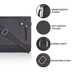 WildHorn Genuine Leather Laptop Messenger Bag for Men | Stylish Office Bag with a Padded Laptop Compartment & Adjustable Strap | Designed to Fit Laptops up to 14 Inches | Backed by a 1-Year Warranty