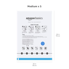 amazon basics Vacuum Compression Storage Bags with Hand Pump - Medium, 5-Pack
