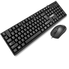 Salpido Wired USB Keyboard, 104 Keys, Ergonomic, for Office & Home Use