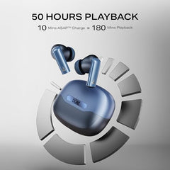 boAt Airdopes Prime 701 ANC, 46dB Hybrid ANC, 50Hr Battery, Real Spatial Audio,Multidevice Connect,App Support, Bluetooth Earbuds, TWS Ear Buds Wireless Earphones with mic (Titanium Blue)