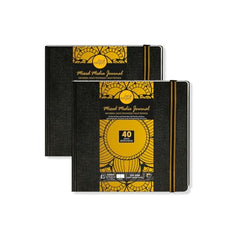 Zen Sangam - Portrait A4 Artists' 230GSM, (80 Pages) Mixed Media Art Journal - Sketch Book Stitched HardBound - Acid Free Cartridge Paper, Size (29.7cm x 21cm) Pencils,Chalk,Oil Pastels,Crayons-Black