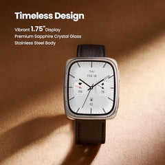 Amazfit Active 2 Premium Smartchoice 44mm Smart Watch, Sapphire Glass Display, Free Silicon Strap, Built in GPS, 10day Battery, 5ATM, iOS & Android, 2000 Nits, 160+ Sports Mode, Black Leather
