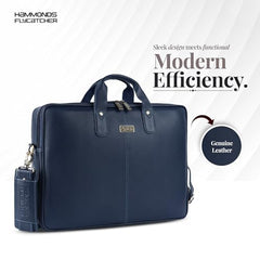 HAMMONDS FLYCATCHER Genuine Leather Office Bag for Men - 15.6 Inch Laptop Bag for Men for Professionals, Business Travelers - Adjustable Straps & Multiple Compartments - 1 Year Warranty - Brown